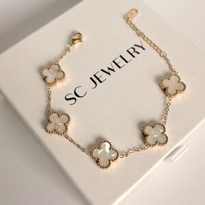 Clover Bracelet Mother of Pearl Four Leaf Jewelry